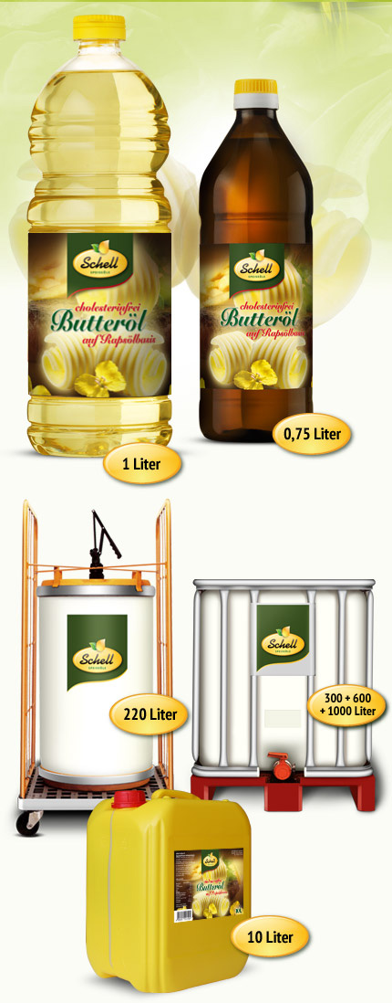 Flasche Kanister Delikate Butteröl